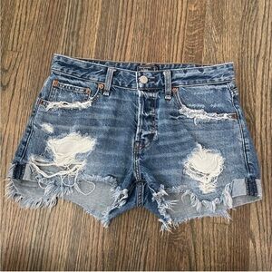 Abercrombie & Fitch Ames low rise boyfriend distressed shorts size 23/0